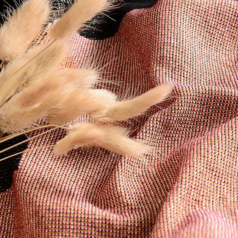 wholesale abstract thick hand woven photo plaid sofa blanket set