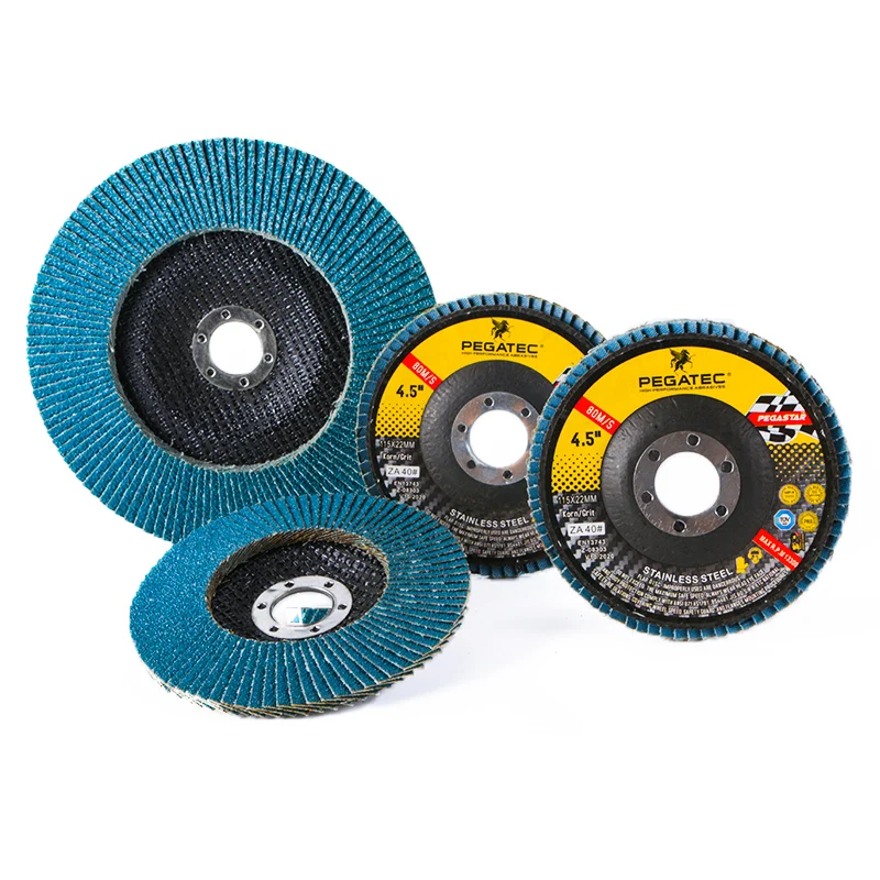 PEGASTAR 4.5 inch Zirconia Alumina flower shape abrasive flap disc
