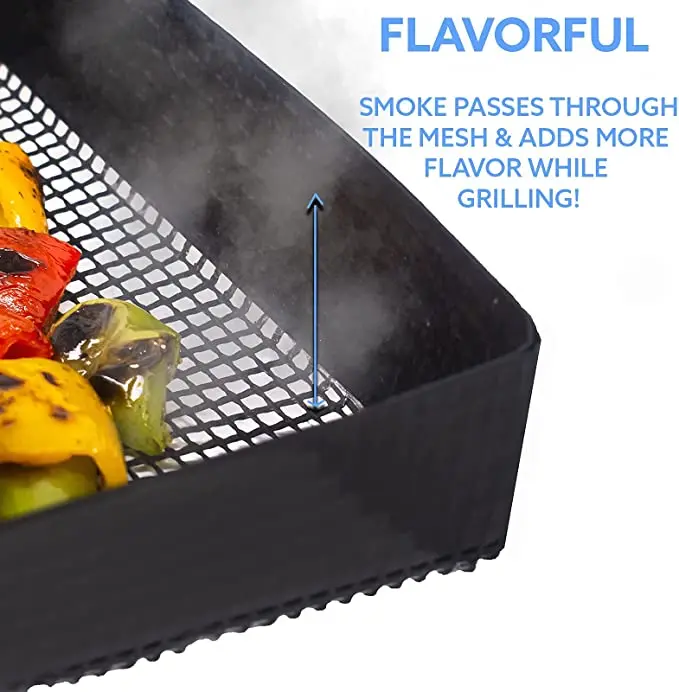 High-temperature  Grilling Mats for Barbecue,Crispy Basket, Meat Vegetable Grill Mesh BBQ Grill Mesh Tray for Grilling&Baking,