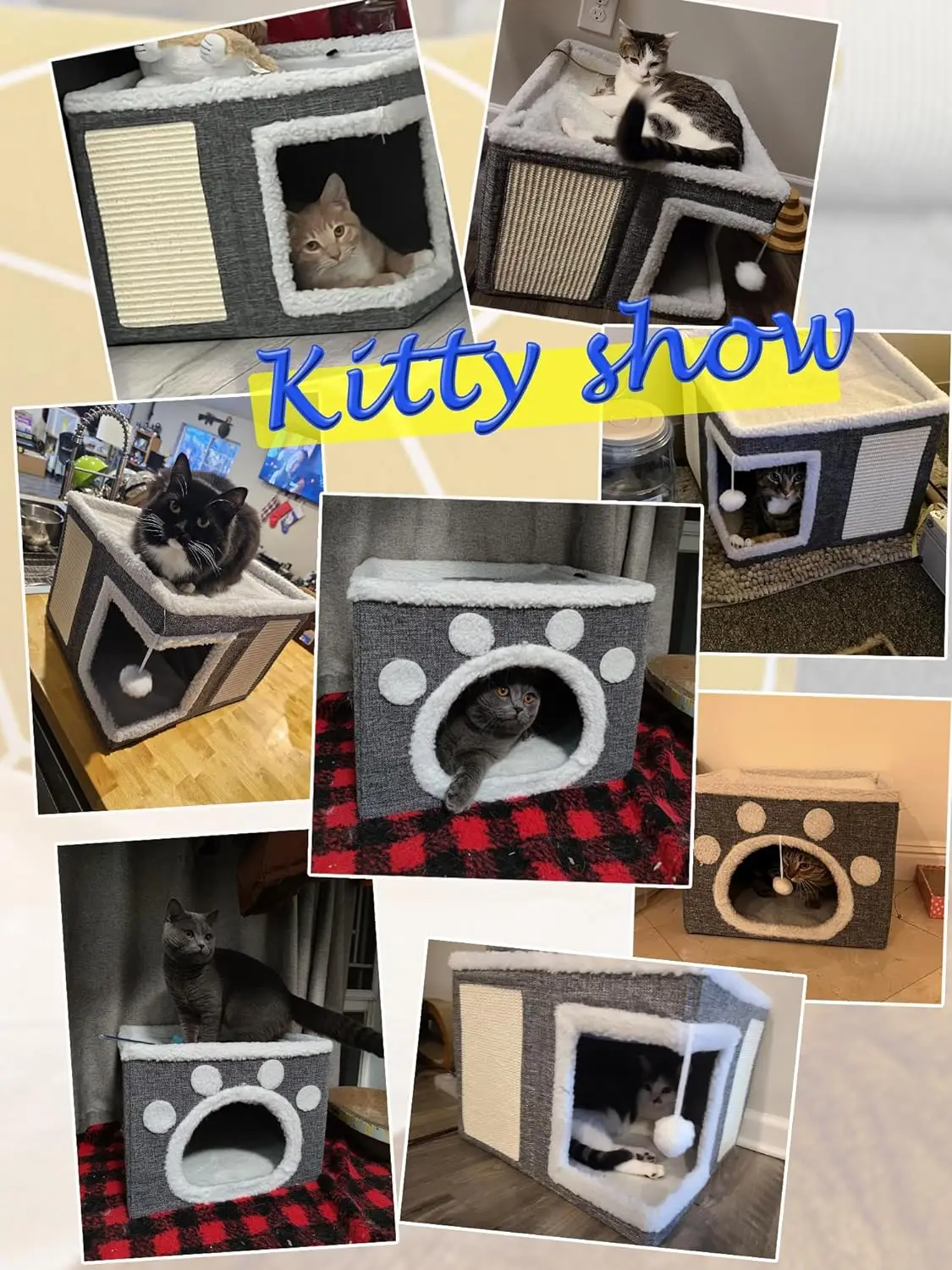 Wholesale Pet Dog House Foldable Portable Indoor Cat Cave Bed House With Scratch Board