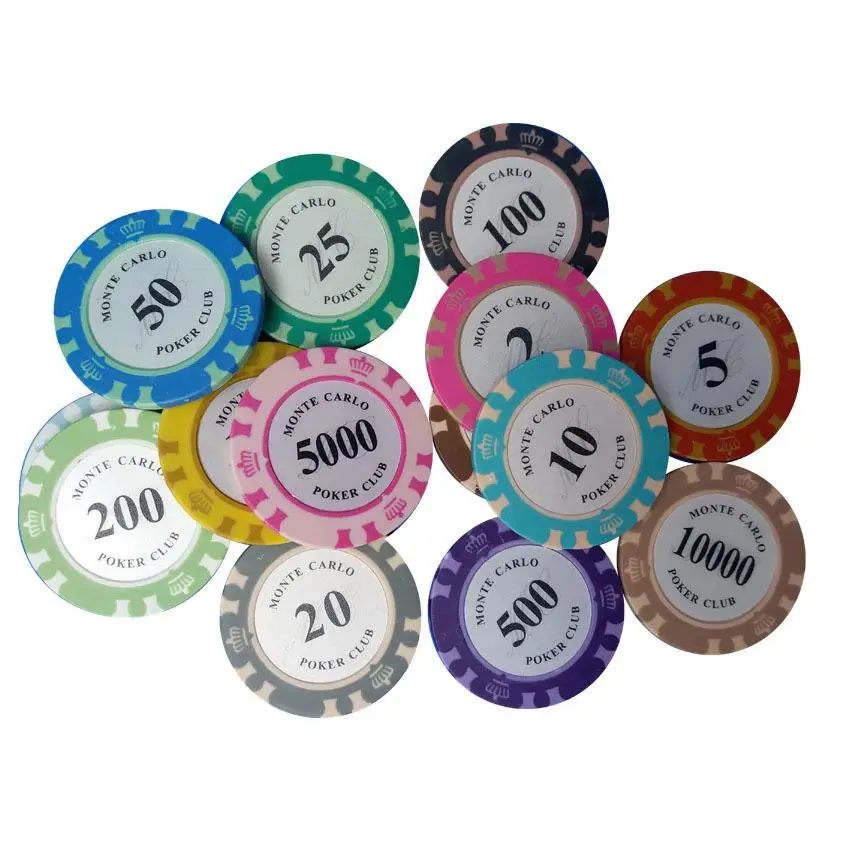Casino Entertainment Professional Premium Ceramic Poker Chips,coins tokens Crown clay poker chips Texas poker baccarat chips.