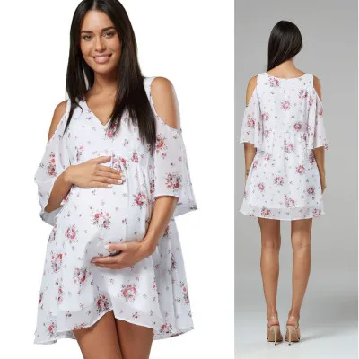 
F10065A Summer fashion princess style short sleeve maternity dress for pregnant women 