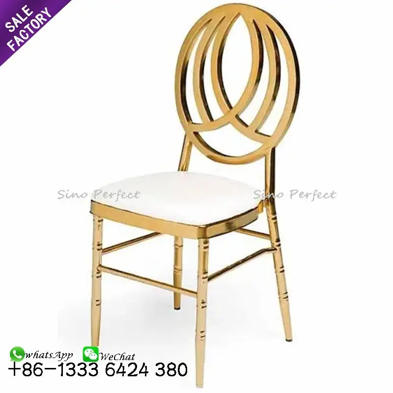 Good Quality Stacking Event Banquet Wedding Furniture Napoleon White Metal Aluminum Wedding Chair