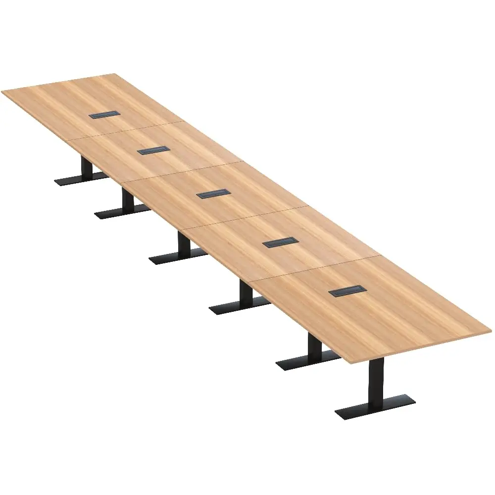 22-футовый модульный Конференц-стол из черного дуба 22-местный прямоугольный стол для зала заседаний с электрическим модулем и данных