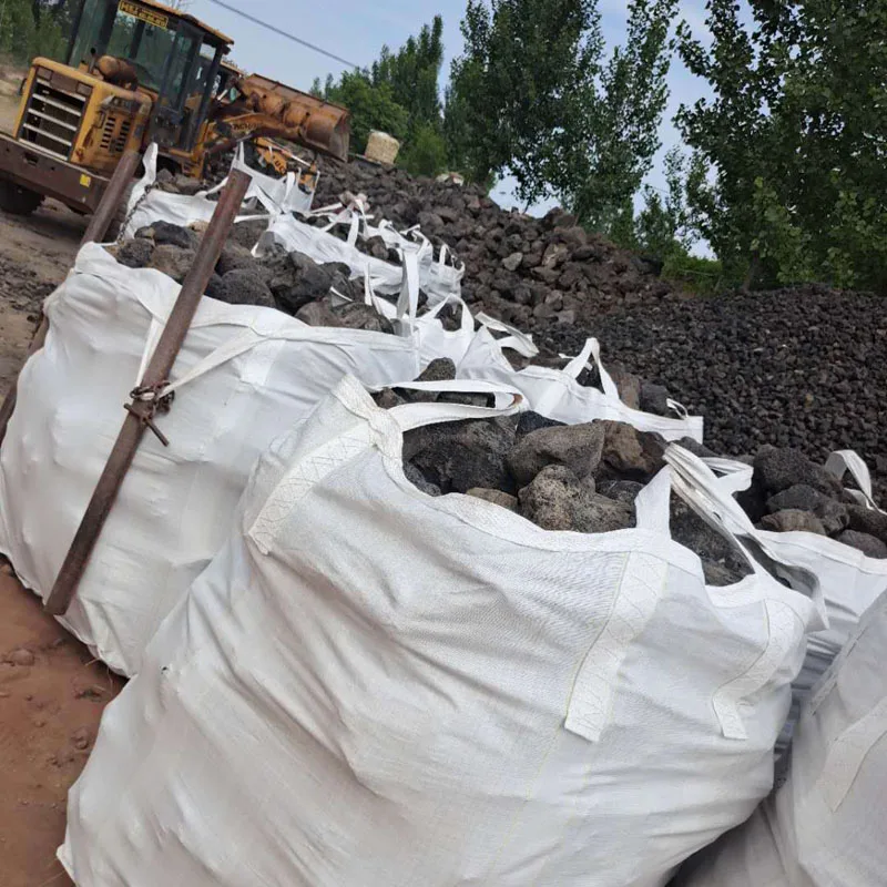 Black volcanic stone lava rock for garden decoration