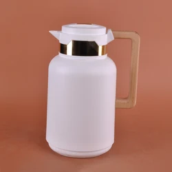 Factory newest thermos vacuum flask Keep Hot 24 hrs coffee pot 1L glass inner water jug with wooden handle