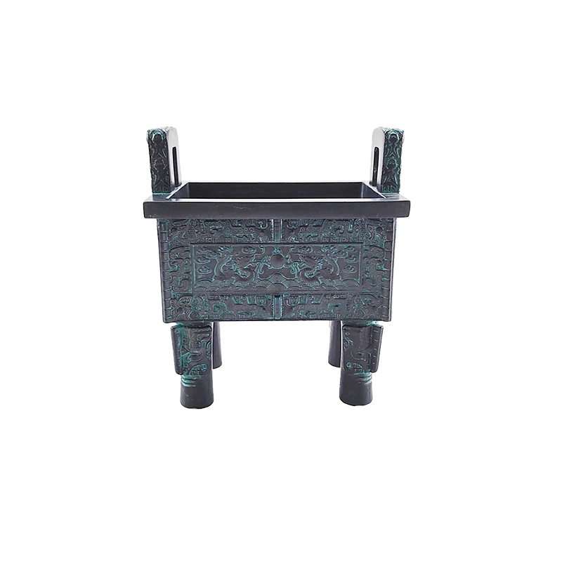 Customize design home Sheng Shui ornaments product Chinese traditional treasure brass blue tripod