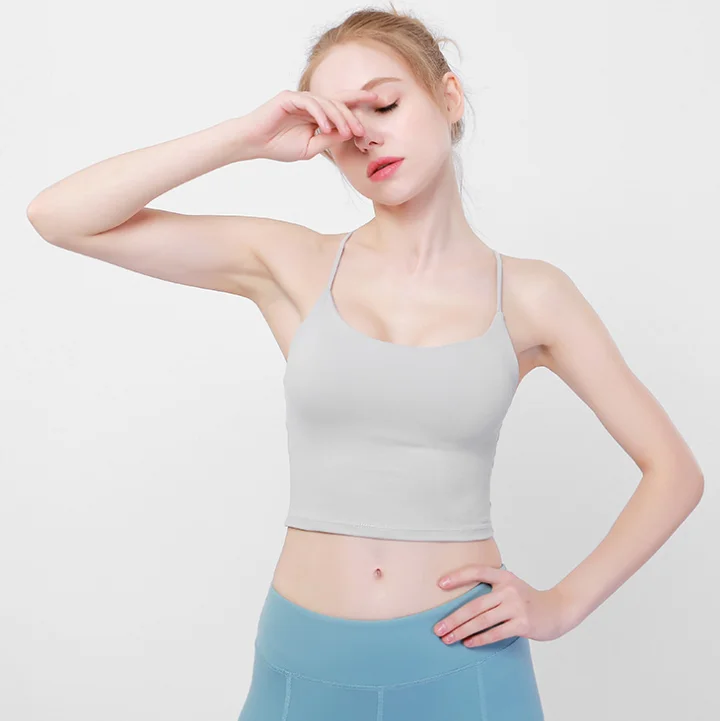 
Yoga Sports Women Padded Fitness Tops High Support Hook Adjustable Gym Yoga Bra 