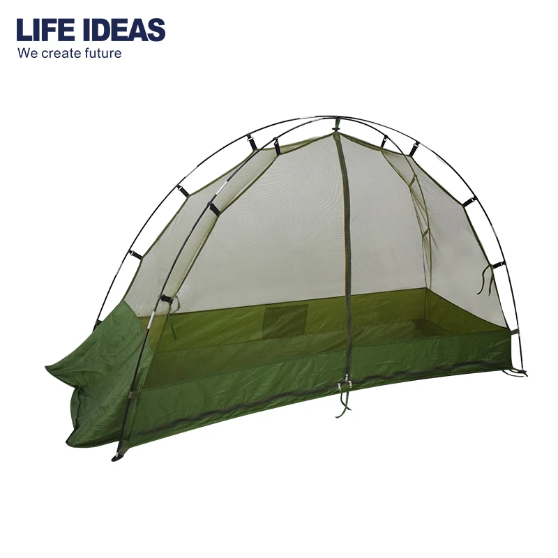 Factory Wholesale Single Foldable Portable Waterproof Anti Mosquito Zipper Outdoor Camping Net Tent