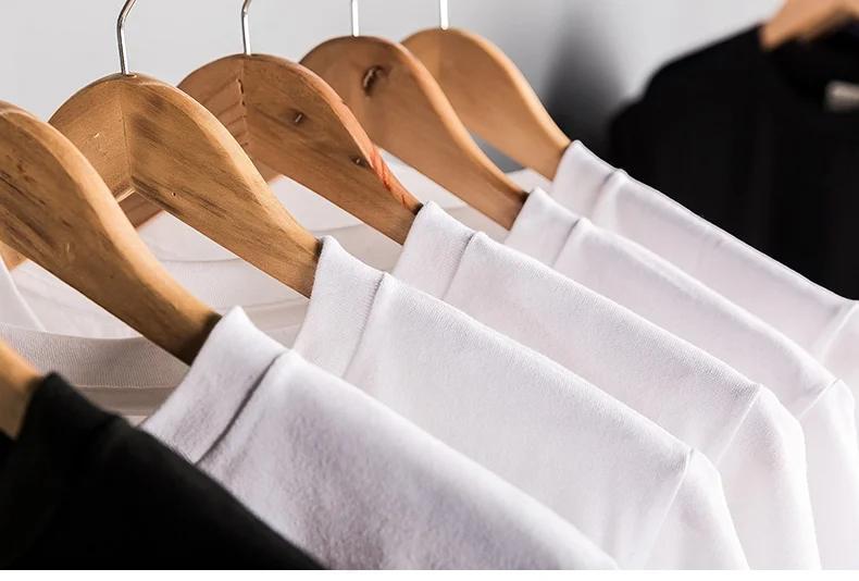 NADANBAO Factory High Quality Breathable Custom T-shirt Opaque Mens Thick V Neck Rib Collar Full Cotton White T shirt for men