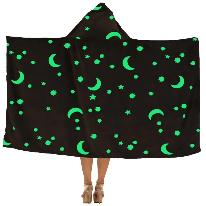 Custom Soft Star Moon Baby Flannel Blanket Glow in The Dark Blanket For Kids