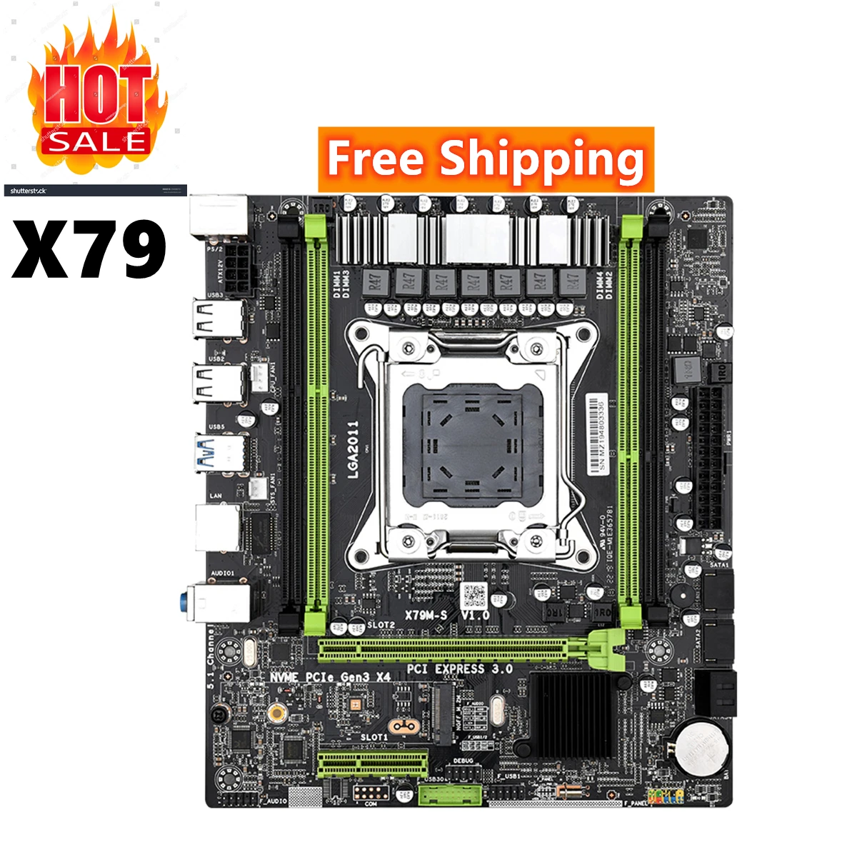  Бесплатная доставка материнская плата X79 с разъемом Lga 2011 для ПК поддержкой процессора Intel Xeon E5 4 * DDR3 64 Гб