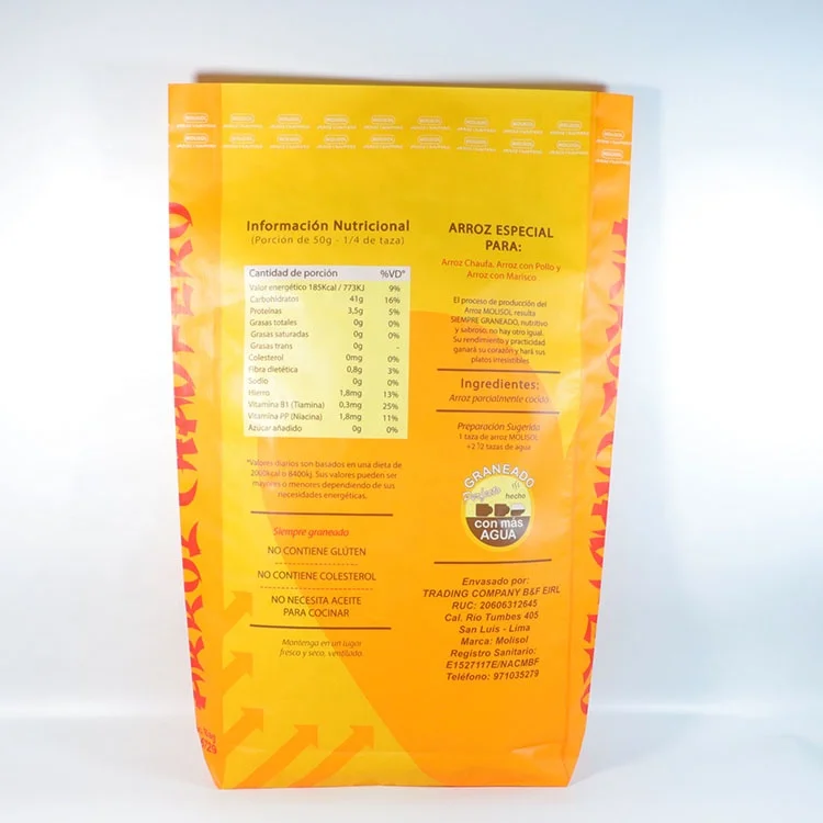 Square bottom rice packaging bag 5kg 10kg,25kg 50kg woven bag for rice,49kg pp rice sack bag