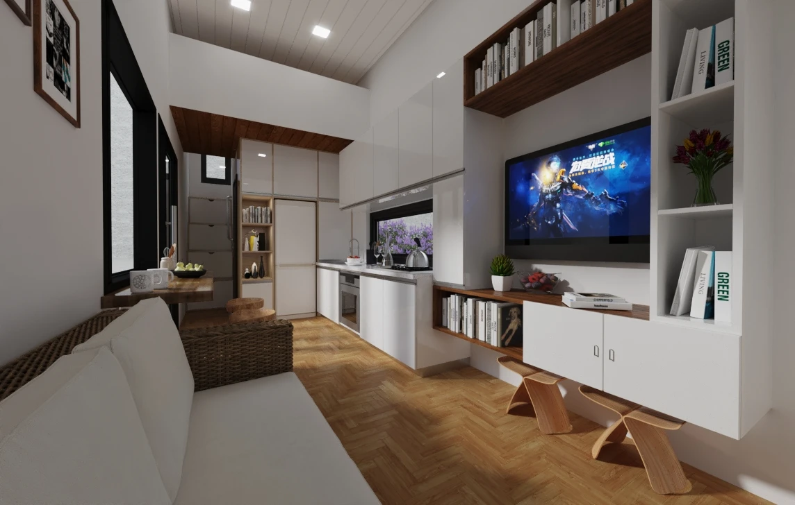 Prefabricated Tiny House Trailer Container on Movable Wheels travel trailer