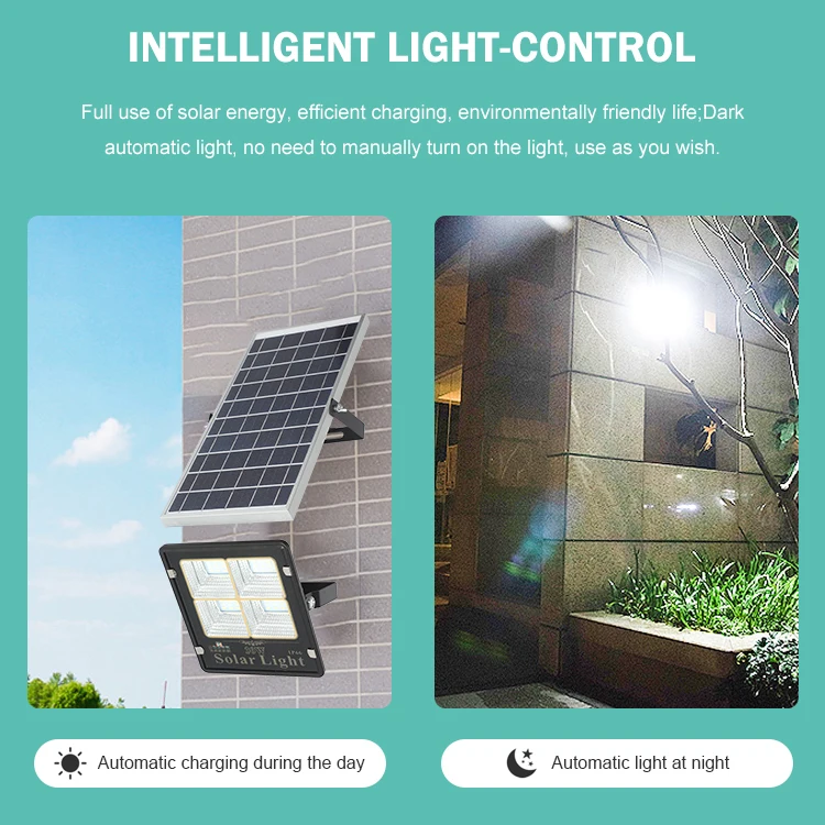
Solar Power Aluminium IP66 30W 60W 100W 200W 300W Industrial Outdoor Reflector LED Solar Flood Light 