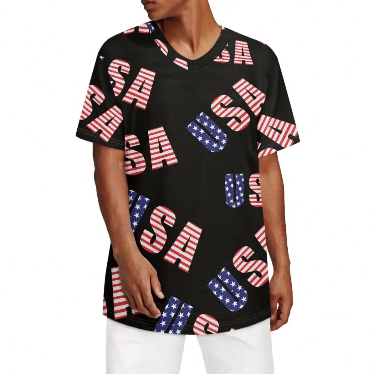 Youth Baseball Jersey Shirt Short Sleeve American Flag 3D Pattern Baseball Jersey Wholesale Custom Baseball Jersey Sublimation