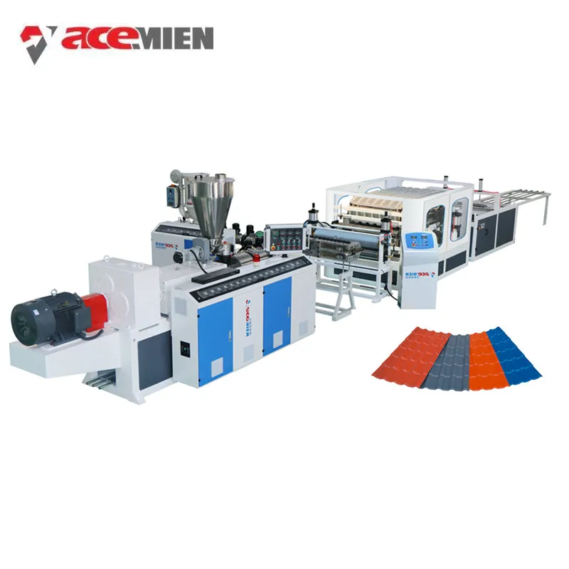 Четырехслойный ПВХ НПВХ ASA / PMMA глянцевый кровельный лист, производственная линия, машина для производства листов