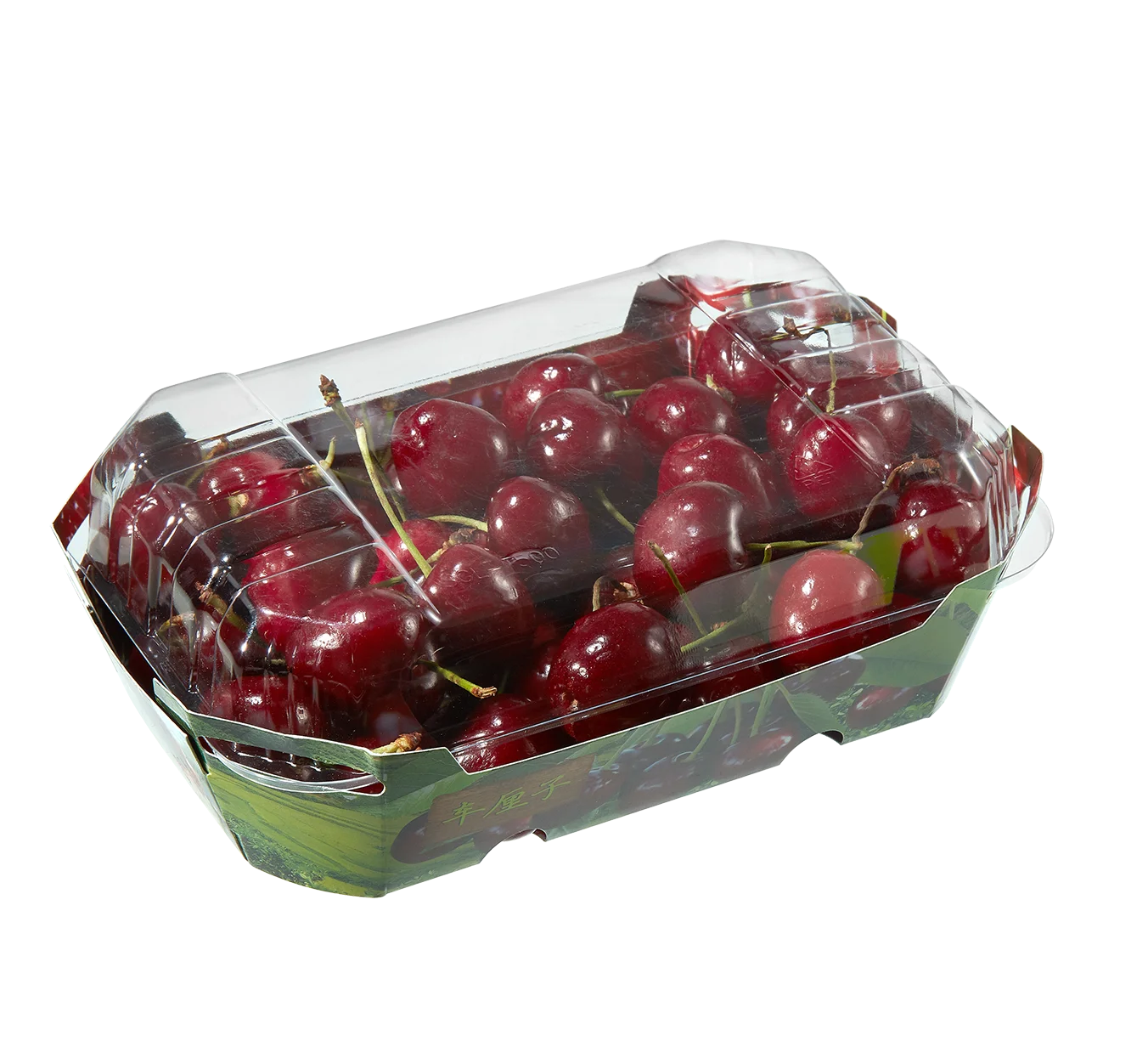 Recyclable Fruit Vegetable Packaging Cardboard Box Tray With Clear Lid for cherry