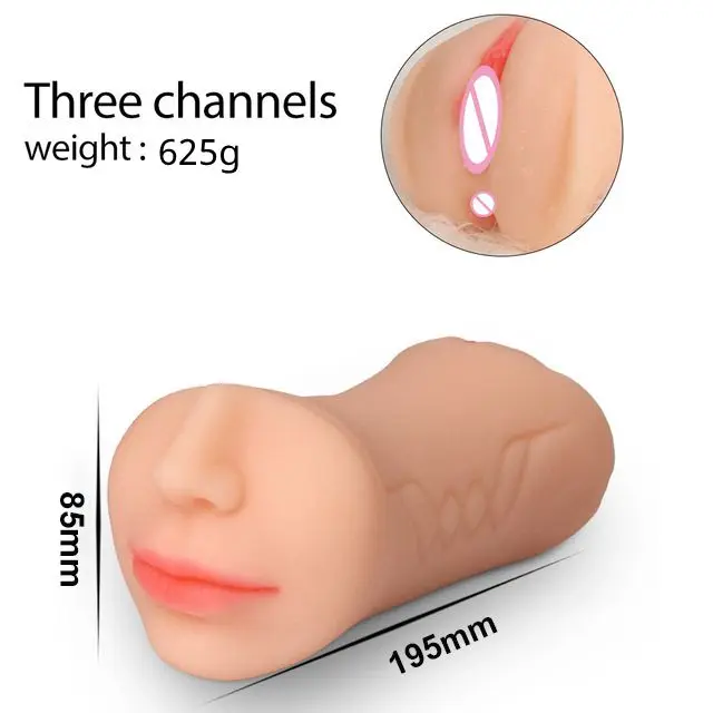 3 in 1 Pockets Pussy Toys for Men Sex Realistic Oral Vaginal Anal Adult Sax Toys for Man Masturbators Cup Aircraft Cup