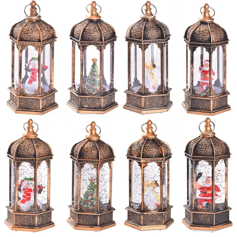 Crafts Christmas Wholesale Vintage Festival Hexagonal Water Injection Lamp Decoration Item Party Night Lights Table Decorations