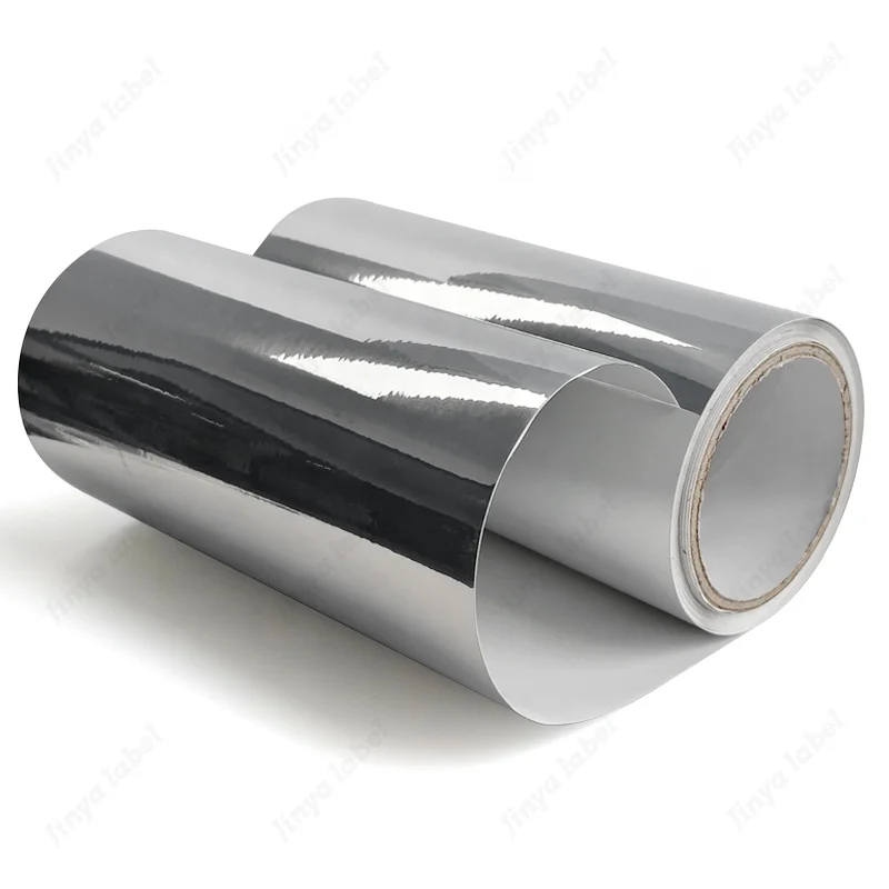 50 um  bright silver BOPP Water based Acrylic 60 gsm white glassine metallized polypropylene Jumbo roll materials