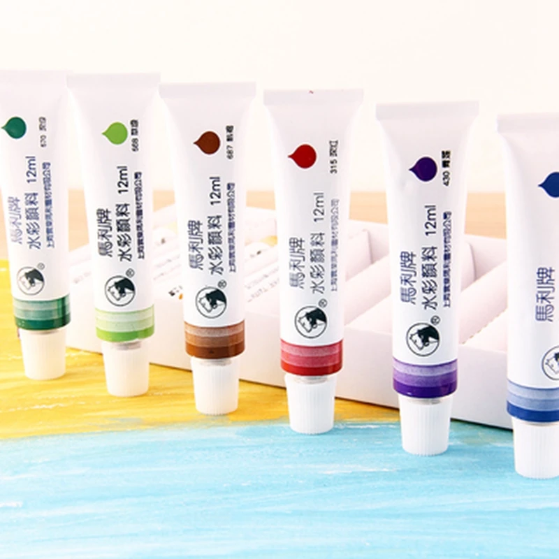 Maries 5ml 12ml 12/18/24/36 colors wholesale Aluminum Tube water Colour Paint Set