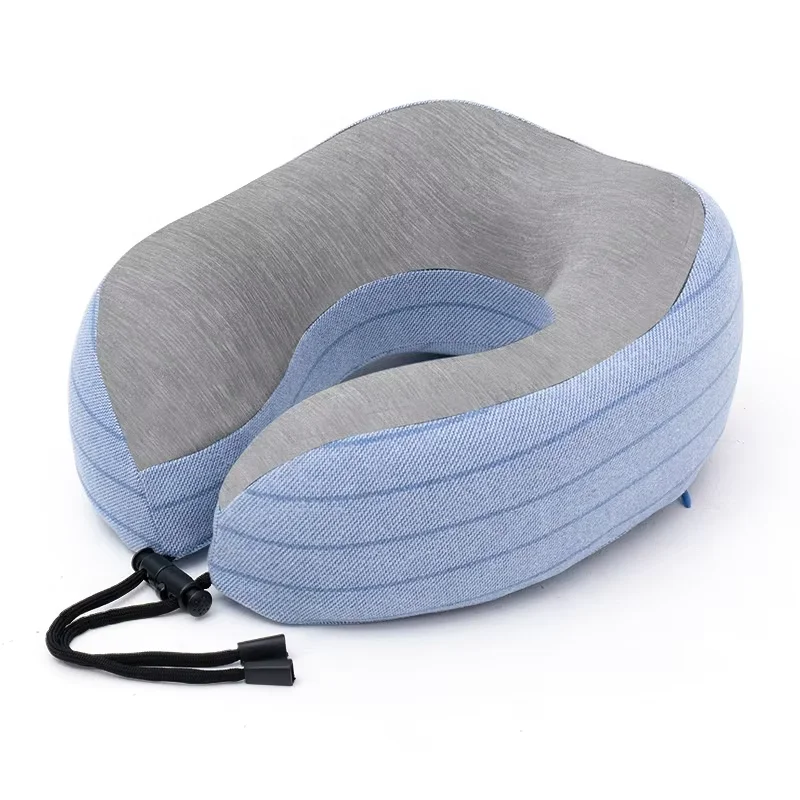 JYM  Portable Slow Rebound Memory Foam Pillow Ergonomic Breathable Soft Neck Warp Support Travel Pillow