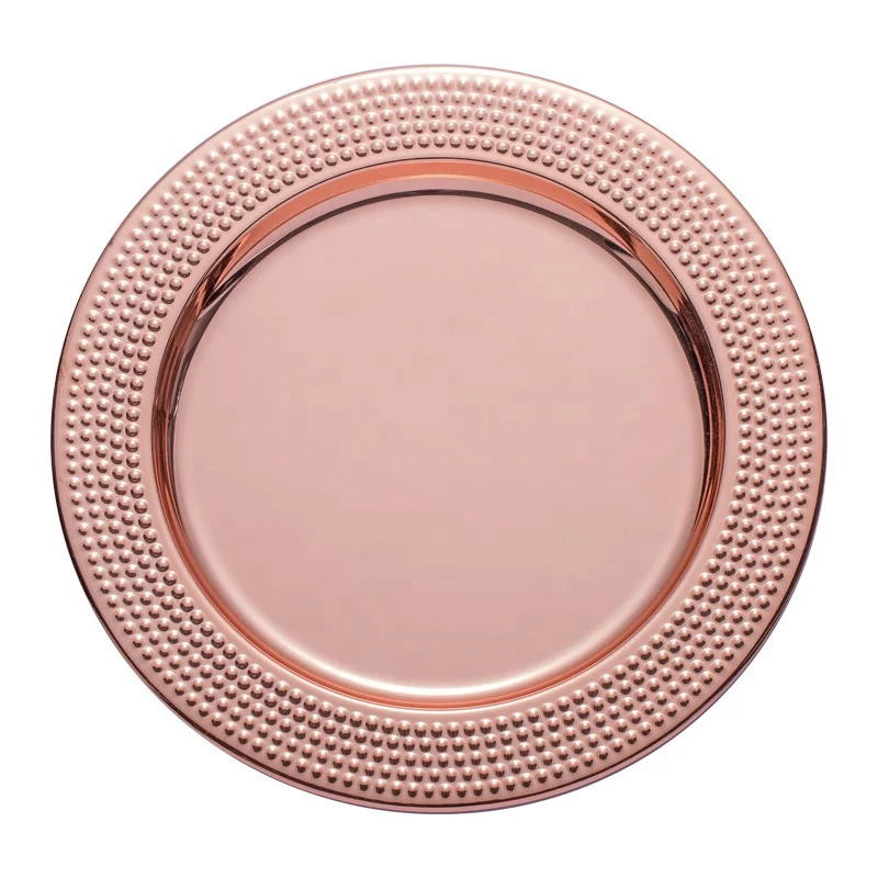 Electro plating treatment dinner plate stainless steel cake plate pie dish service plates with color options