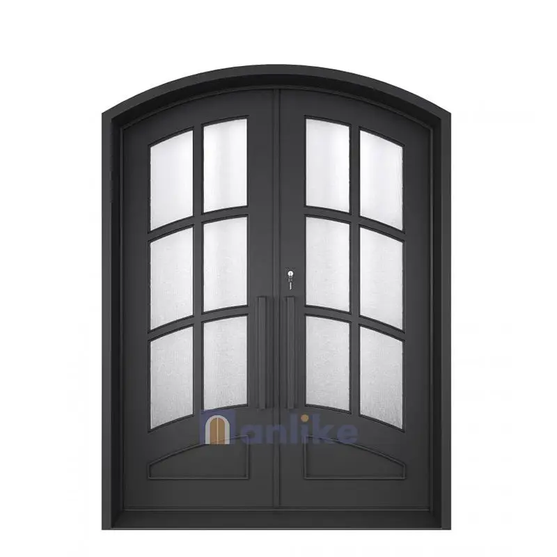 Anlike China Arches Double External Elegant Cast Beautiful Metal Wrought Old Front Iron Security Door for House