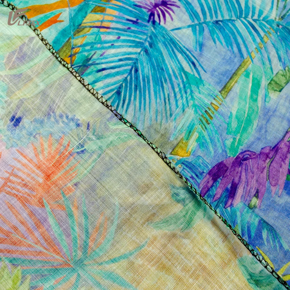 Фабричный магазин, новая модная устойчивая плотная окрашенная ткань 100%, ткань с принтом рами для платья