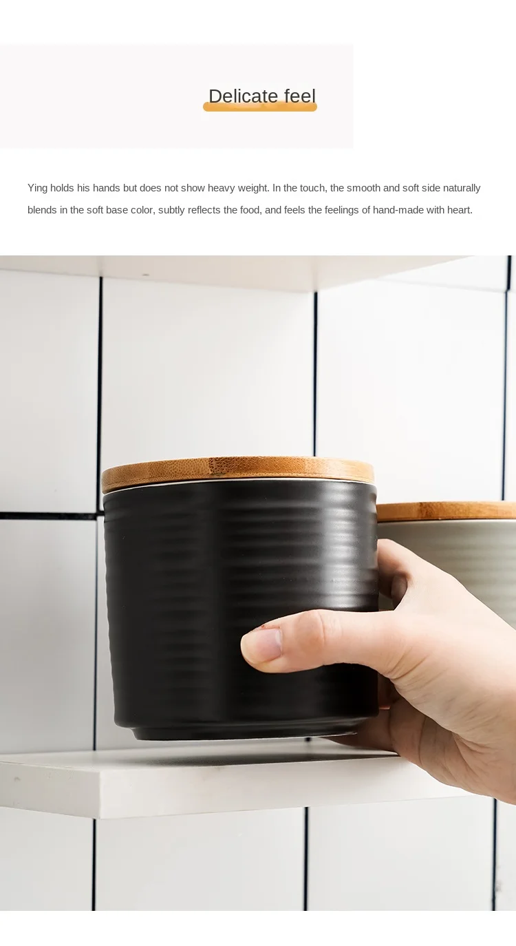 serving coffee tea sugar salt bamboo lid food storage canister sets of 3  for kitchen counter