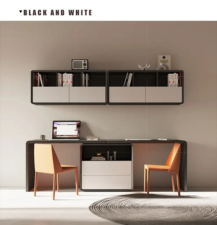 Home Living Room Furniture Modern Luxury Office Computer Desks for School Student Double Desk with Cabinet