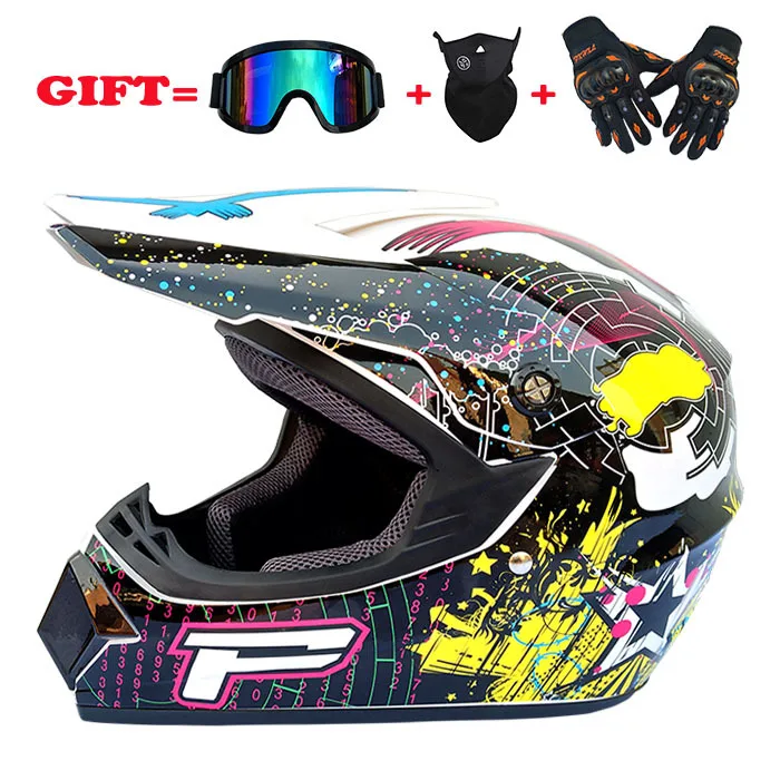 SUBO 3 Free Gifts Full Face Off Road Motor Cycle Racing Helm Downhill Bike Cascos Go-karting Motocross Motorcycle Helmets