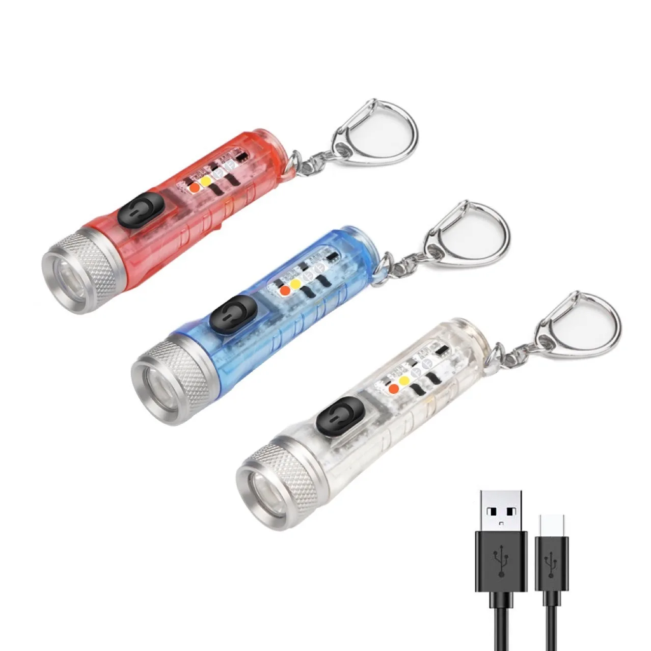 Keychain Flashlights,EDC Portable Pocket Bright Flashlight High lumens,USB Rechargeable Mini Keychain Flashlight 600 Lumen