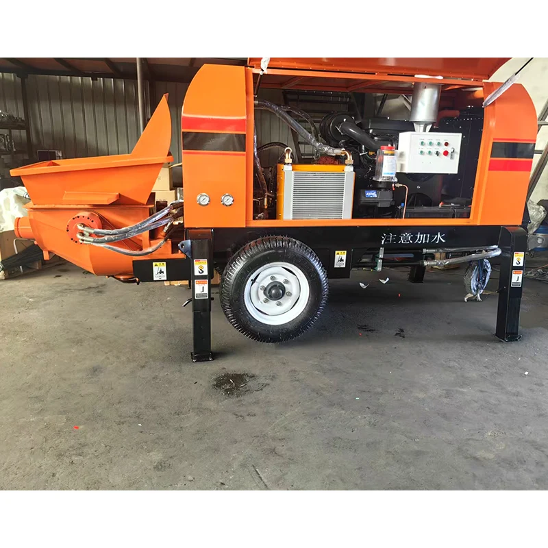 Diesel Concrete Trailer Pump with Remote Small Inclined Concrete Delivery Pump Price engineering & construction machinery