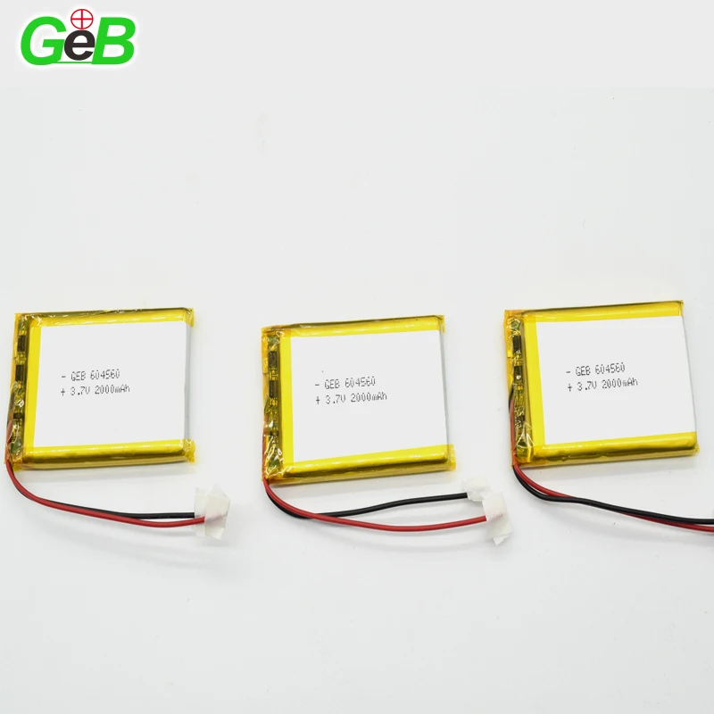 Литий-полимерный литий-ионный перезаряжаемый аккумулятор GEB 604560 3 7 в 2000 мАч