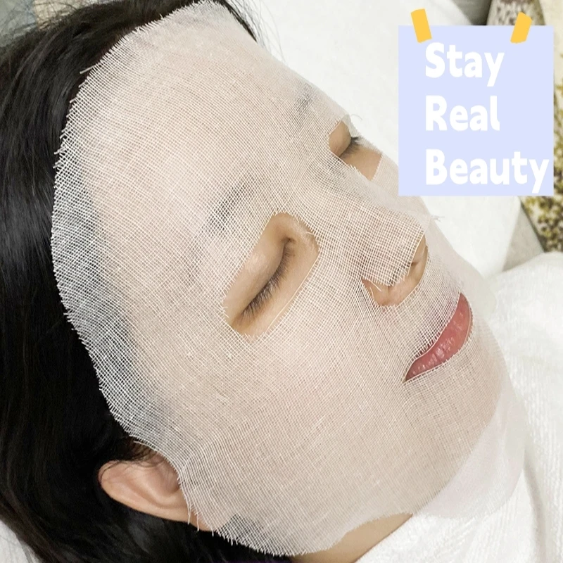 100% Cotton Gauze Facial Mask Gauze Facial Mask Sheet Gauze Precut Facial Mask Paper For High Frequency