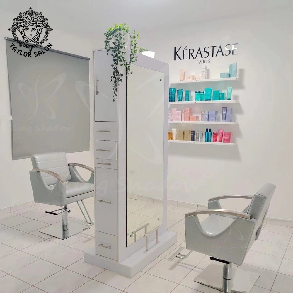 Мебель для салона, оборудование для волос, Белое Зеркало для укладки волос, парикмахерские станции, стулья для парикмахерской, дамские парикмахерские стулья
