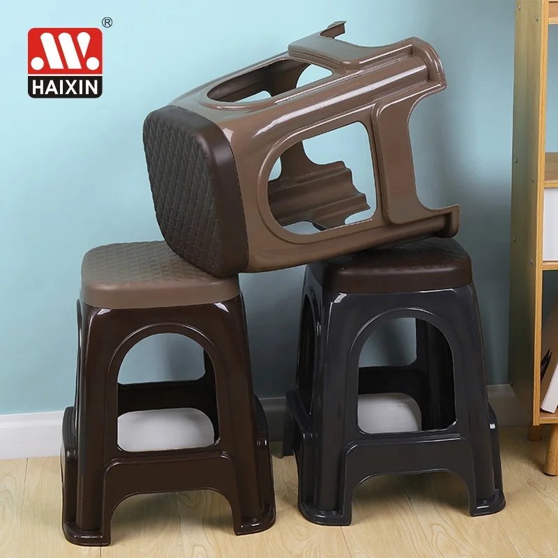 BPA free haixing colorful plastic cheap modern square high stool  toilet chair kitchen stools