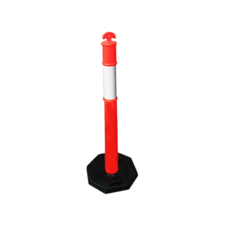 Factory T-Top Warning Post with Reflective Collars Delineator Bollards 6kg 8kg 10kg Rubber Base Traffic Warning Products
