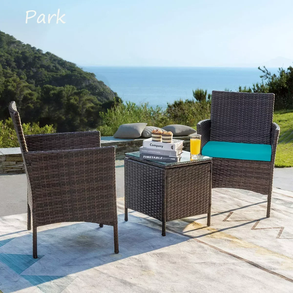 HDPE Rattan Outdoor Bench Set Chair Seat Dining Table and Bench Street
