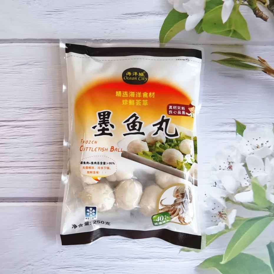 Handmade Premium White Frozen Cuttlefish Ball Fish Ball