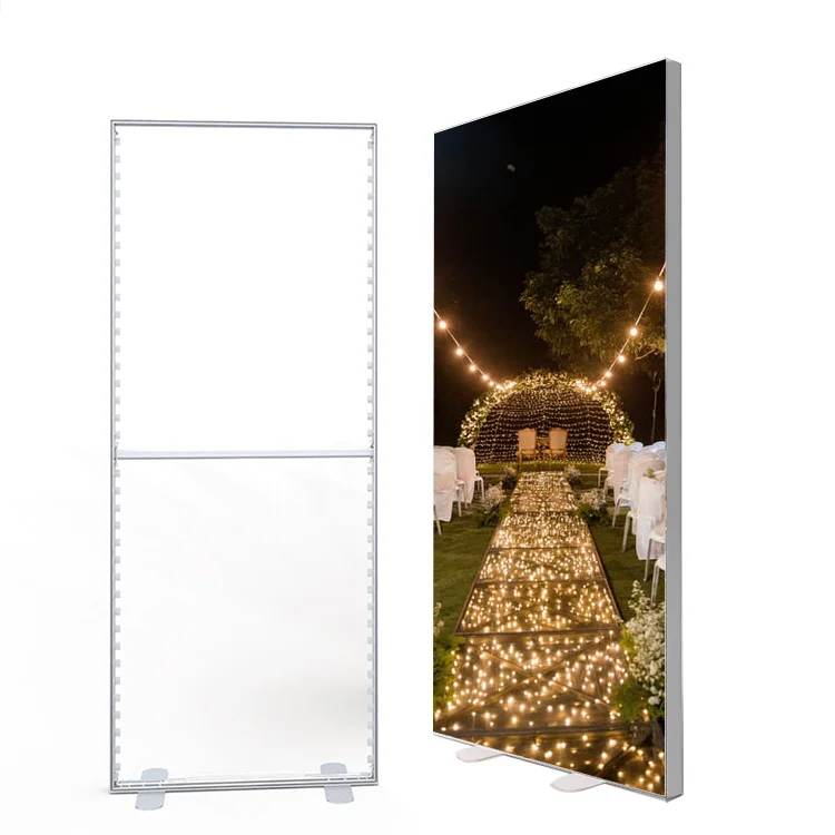 ADMAX Frameless Edge Lit Toolless SEG Double-sided Custom Logo LED Tension Fabric Light Box Frame For Advertising