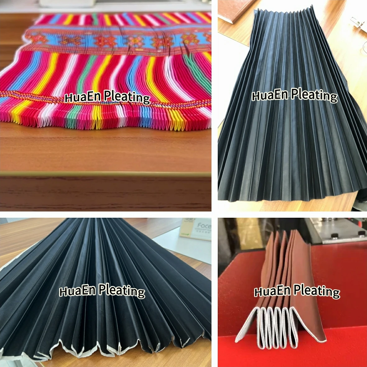 HuaEn Pleating for Fabric on Garment Cloth Dress Skirt Lace Leather Satin Velvet Soleil Sunburst Pleating Machine