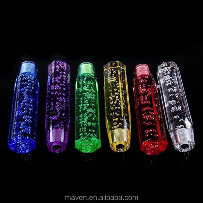 JDM 1/2/3 Color 10-40cm Octagon Acrylic Crystal Bubble Gear Shift Knob Shifter Stick Lever Head