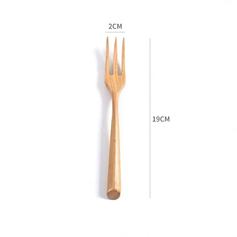 High Quality 100% Natural Wood Fork And Spoon Set Dessert Spoon Fruit Fork Wooden Cutlery Set