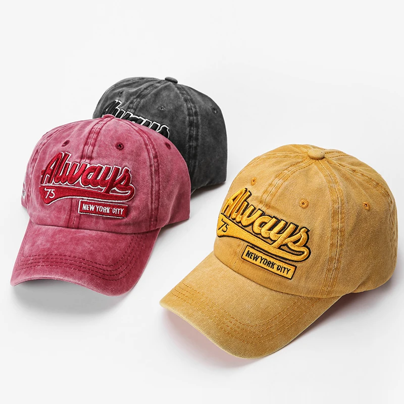 
2021 High Quality Outdoor Embroidery Logo Unisex Vintage Washed Dyed Cotton Adjustable Solid Blank Baseball Caps 
