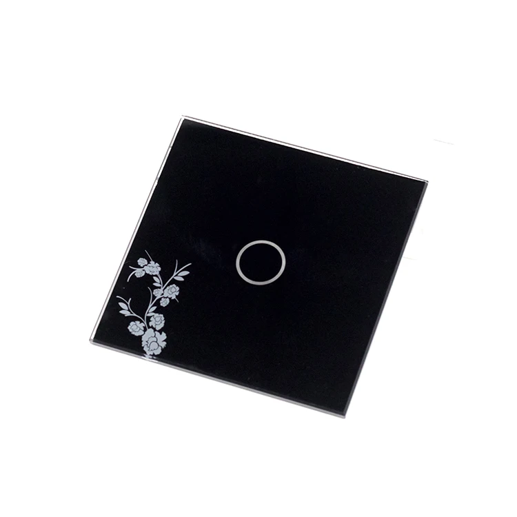 Hongxi custom glass switch panel black silk screen glass panel 3mm for light switch