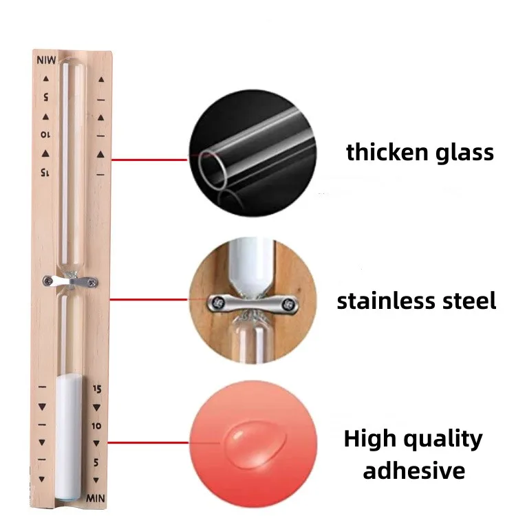 Manufacturers wholesale bathroom wood quicksand wall-mounted rotary 15 minutes bathroom dry sauna hourglass timer