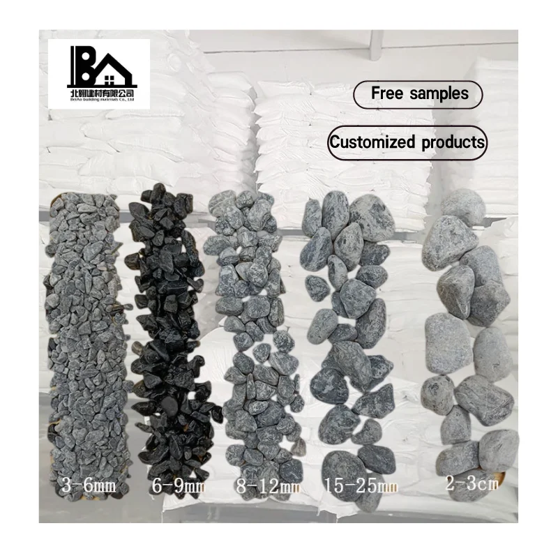 Ландшафтный Дизайн Черный щебень гравий для строительства черный гороховый